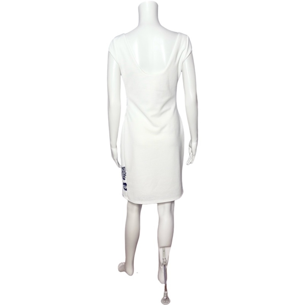 Desigual White and Blue Embellished Midi Dress - Picture 3 of 8